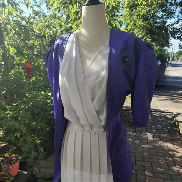 1980s Royal purple dress set by Farouche - Picture 1 of 5